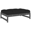 vidaXL Hagefotskammel grå 120x80 cm heltre furu