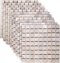 vidaXL Mosaic Fliser Krem 30 x 30 cm Marmor