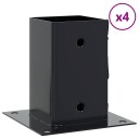 Stolpebunner firkantet 4 stk 81x81 mm pulverlakkert stål