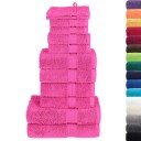 vidaXL Premium håndklesett 12 deler SOLUND rose 600 g/m2