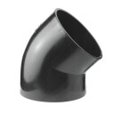 Geberit PEH 110mm 45° Avløpsbend i Svart Plast