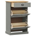 vidaXL Skoskap VIGO 60x35x96 cm gr? heltre furu