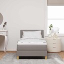  Rammemadrass med Madrass & LED Taupe 80x200 cm Stoff