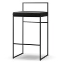Department Barstol med Ryggstøtte 80 cm Svart / Svart Skinn