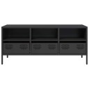  TV-benk svart 101,5x39x43,5 cm kaldvalset stål 8721102930799