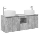 vidaXL Baderomsskapsett 3 stk. Betonggrå 49,5 x 44,5 x 66 cm
