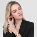 Daniel Wellington DW Watch Ophelia Mini Dark Brown Lizard White Guilloché Gold 22x25.5mm
