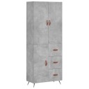 vidaXL Highboard betong grå 69,5x34x180 cm konstruert tre 8720845411282