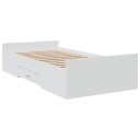  Sengeramme med skuffer hvit 75x190 cm konstruert tre 8721102620027