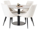 Venture Design Razzia & Leone spisegruppe Grå/beige 4 st stoler & bord 106 cm