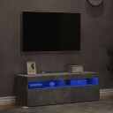 vidaXL TV-benker med LED-lys 2 stk betonggrå 60x35x40 cm