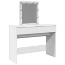  Sminkebord med LED hvit 100x40x130 cm