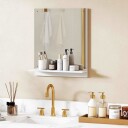 Baderomsspeil med hylle – 50x60 cm hvit