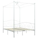 vidaXL Himmelsengeramme hvit metall 120x200 cm