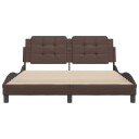  Sengeramme med hodegavl brun 160x200 cm kunstlær 8721012346765