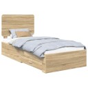  Sengestamme med skuff Sonoma eik 90 x 190 cm Konstruert tre