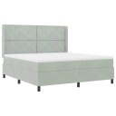  Box Spring Seng med Madrass Lysegrå 180x200 cm Fløyel