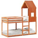  Køyeseng med tak voksbrun 90x200 cm heltre furu 8721102668975