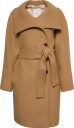 Calvin Klein Funnel Neck Knee Length Wool Coa   TIGERS EYE   XS