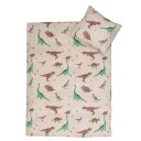 Borg Living Sengetøy til baby 70x100 cm - OEKO-TEX®-sertifisert - Dinosaurtrykk - 100 % bomull