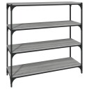 vidaXL Bokhylle gr? sonoma 100x33x100 cm konstruert tre og st?l