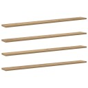 Bokhyllebrett 4 pcs Brun 100 x 10 x 1.5 cm Konstruert tre