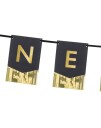 PartyDeco Happy New Year Girlander Svart/Gull