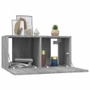 vidaXL Hengende TV-benker grå sonoma 3 stk 60x30x30 cm konstruert tre