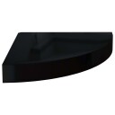 vidaXL Flytende vegghyller 2 stk h?yglans svart 25x25x3,8 cm MDF