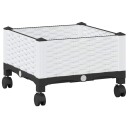 vidaXL Hagekrukke med hjul Hvit 40 x 40 x 33 cm PP