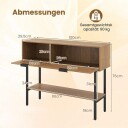 Boho konsollbord med hyller – naturlig trefinish