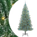  Kunstig Julesekk Snø Flocket med LED Lys Grønn og hvit 210 cm