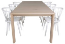 Venture Design Slider & Bobby spisegruppe Natur/hvit 6 st stoler & bord 170 x 95 cm