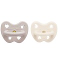 Hevea Smokker 3–36 Md. 2-pack Naturgummi Melkeaktig/Soft Hevea 3-36 md Smokk Beige Hvit