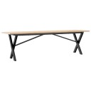  Salongbord X-ramme 160x40x45 cm heltre furu og støpejern 3282690
