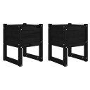 vidaXL Plantekasser 2 stk svart 40x40x52,5 cm heltre furu