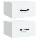 vidaXL Veggmontert nattbord 2 stk hvit 35x35x20 cm