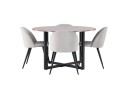 Venture Home Durango Spisegruppe 120 cm Rund med 4 Velvet Stoler Valnød