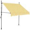 vidaXL Manuell uttrekkbar markise med LED 100 cm hvit og oransje