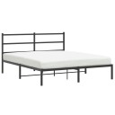vidaXL Sengeramme i metall med sengegavl svart 150x200 cm 8721012302648