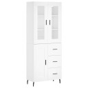 vidaXL Highboard hvit 69,5x34x180 cm konstruert tre 8720845480950