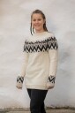 Viking Garn 2127 10B Solid Genser Naturhvit Grå