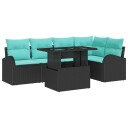 vidaXL Hagesofa Set 6 stk. 5 Antall seter Svart Poly rattan