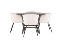 Kaseidon Spisegruppe 100 cm Rund med 4 Berit Stoler   Beige