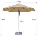 Parasoll Hurricane Ø350cm Aluminium   Natural