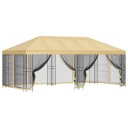 vidaXL Paviljong med sidevegger 6 x 3 m Krem Polyester og stål 190 gsm