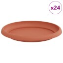 vidaXL Rundt Blomsterbrett 24 pcs Klinker Rød Ø 21,5 x 2,5 cm Plast