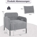 Chenille Lounge Chair med justerbare fotputer – Grå