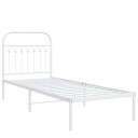  Sengeramme i metall med hodegavl hvit 75x190 cm 8721102645280