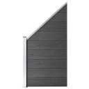 vidaXL Gjerdepanelsett WPC 1657x105 186 cm svart